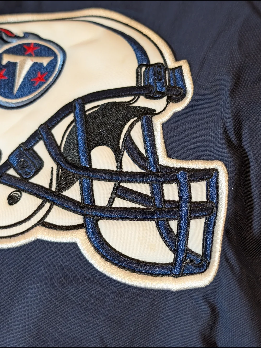 Kid's Vintage NFL Tennessee Titans Reversible Navy/Red Hooded Puffer Jacket